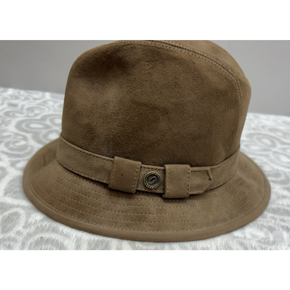 Vintage Saks Fifth Avenue Tan Brown Fedora Hat Made in USA Size 7 1/8 NOS 1940s?